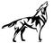 Standing howling wolf black vector design