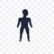 Standing human body transparent icon. Standing human body symbol