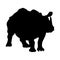 Standing Indian Rhinoceros Rhinoceros Unicornis On a Side View Silhouette Found In Map Of India And Nepal