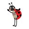 Standing Ladybug animal cartoon character vector illustration