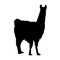 Standing Llama Lama Glama On a Side View Silhouette Found In Map Of South America. Good To Use For Element Print Book