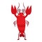 Standing Lobster animal cartoon character vector illustration