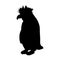 Standing Macaroni Penguin Eudyptes Chrysolophus On a Front View Silhouette Found In Map Of Antartica Ocean