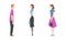 Standing Man and Woman Waiting with Patience for Something Vector Set