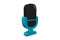 Standing Microphone - Black And Turquoise 3D Illustration - Isolated On White Blackground