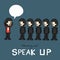 Standing out and speak up people cartoon illustration, business concept