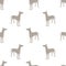 Standing pharaoh hound isolated on white background. Seamless pattern. Dog silhouette. Endless texture. Design for
