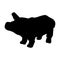 Standing Pig Silhouette. Good To Use For Element Print Book, Animal Book and Animal Content