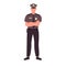 Standing policeman with crossed arms