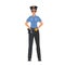 Standing policewoman with hands on hips