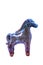 Standing positionâ€‹ darkâ€‹ brownâ€‹ porcelain horseâ€‹ withâ€‹ lightâ€‹ reflectionâ€‹ isolatedâ€‹ onâ€‹ whiteâ€‹ background.