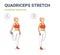 Standing Quadriceps Stretch Women Home Workout Exercise Guidance. Young Athletic Girl in Sportswear.