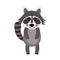 Standing Raccoon animal cartoon character vector illustration