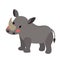 Standing Rhinoceros animal cartoon character vector illustration