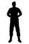 Standing soldier silhouette vector