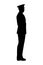 Standing soldier silhouette vector