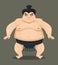 Standing sumo wrestler.