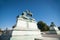 Standing tall from low perspective Ulysses S Grant Memorial below  Capitol Hill