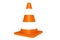 Standing Traffic Cone With Light Reflections - 3D Illustration Isolated On White Background