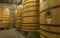 Standing-up-style huge beer or wine aging casks.