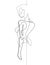 Standing Woman One Single Line Feminine Vector Graphic Illustration