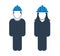 Standing Worker Couple Icon.