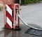 standpipe at a local water connection to supply a construction site with fresh water