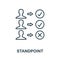 Standpoint outline icon. Thin line concept element from business management icons collection. Creative Standpoint icon for mobile