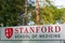 Stanford School of Medicine sign at the entrance to medical campus building in Silicon Valley