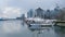 stanley park vancouver canada 2023 nature pacific ocean calm the camera slowly floats filming the marina embankment high