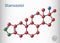 Stanozolol, Stz molecule. It is androgen, synthetic anabolic steroid, used in treating hereditary angioedema. Structural chemical