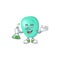 Staphylococcus aureus genius Professor Cartoon character holding glass tube