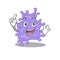 Staphylococcus aureus mascot character design with one finger gesture