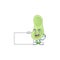 Staphylococcus pneumoniae cartoon character concept Thumbs up having a white board