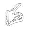 Staple Gun. construction stapler vector sketch illustration