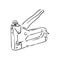 Staple Gun. construction stapler vector sketch illustration