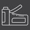 Staple gun line icon, build and repair, stapler