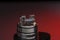 Staple staggered fused clapton coil red background