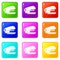 Stapler icons set 9 color collection