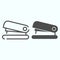 Stapler line and solid icon. Stapler for documents vector illustration isolated on white. An instrument for fastening