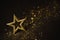 Star Abstract Decoration Lights, Gold Sparkles, Blurred Shine