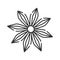 Star anise plant with caption black line icon. Spices, seasoning. Cooking ingredient.