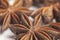 Star anises dried spice fruits