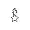 Star with arrow up line icon