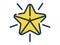 Star badge single isolated icon with dash or dashed line style