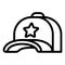 Star baseball cap icon, outline style