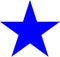 Star.Blue Star with five rounded points Icon.Vector illustration.