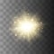 Star burst with dust and sparkle isolated. Glow light effect