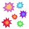 Star bursting boom.Comic book explosion set. Hand drawn vector