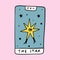 The Star cartoon doodle Tarot logo or label, magic cards reader, hand-drawn sketch brush simple minimal print for